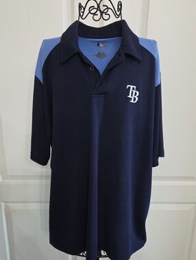 MLB Navy and Light Blue Tampa Bay Polo Shirt